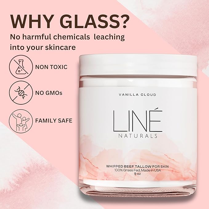Liné Naturals Grass-Fed Whipped Beef Tallow, Face & Body, Vanilla Cloud