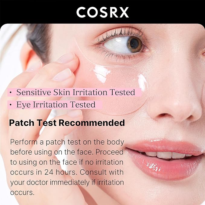 COSRX Pink Peptides Collagen Hydrogel Eye Patch for Puffy Eyes (60)