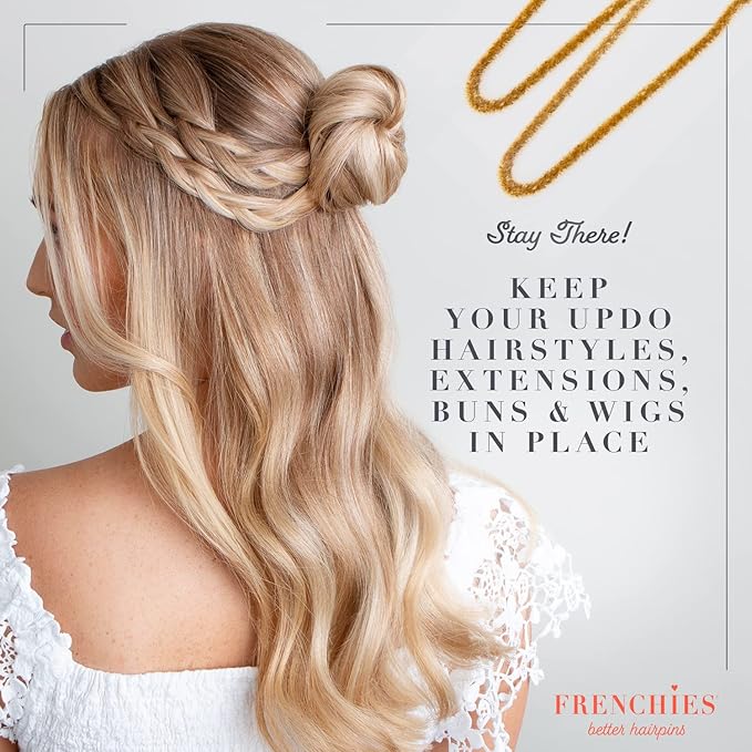 Frenchies Velvet Coated French Hair Pin, Non Slip, 20 Count, Blond