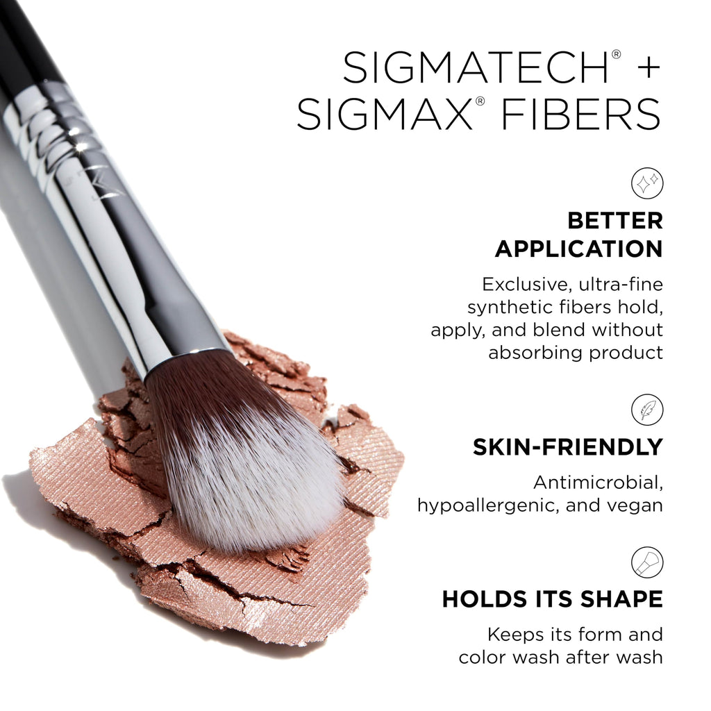 Sigma Beauty F03 High Cheekbone Highlighter™ Brush, Beveled Blending Brush