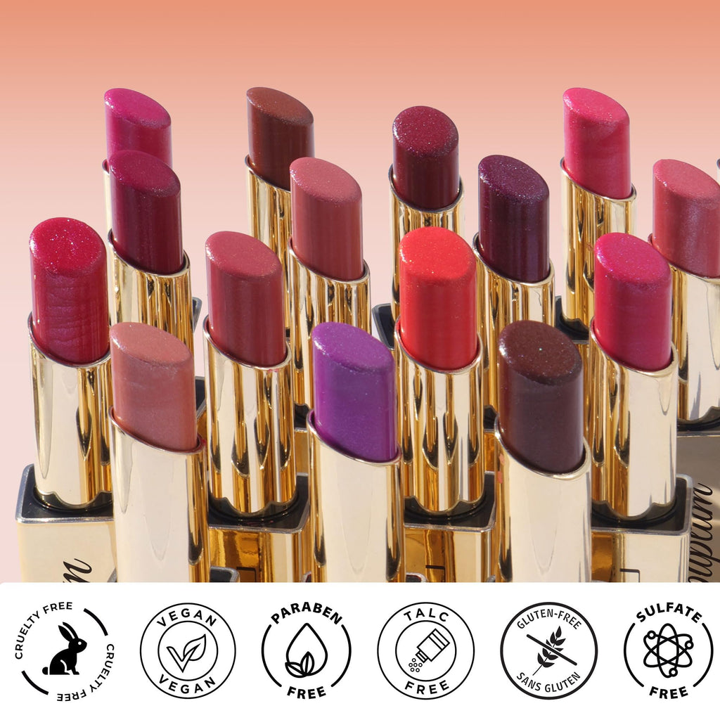 Depuplum Hot Pink Brown Nude Lipstick Set for Women Shimmer Tinted Lip Balm Hydrating Moisturizing Lipstick Cruelty Free Lip Makeup, DM110/117/118