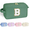 YOOLIFE Personalized Gifts for Girls - Bridal Shower Gifts Birthday Gifts for Women Her Girls Green Cute Makeup Bag Makeup Brush Bag Preppy Make Up Bag Personalized Friend Sister Gifts for Girl B