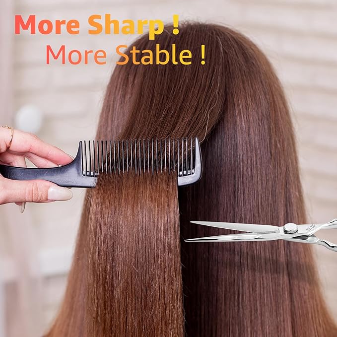 Reftpaer Professional Hair Cutting Shears -SUS440C Stainless Steel Barber Scissors with Ergonomic Handle,Ultra Sharp Blades for Salon (Modern, 5.5)