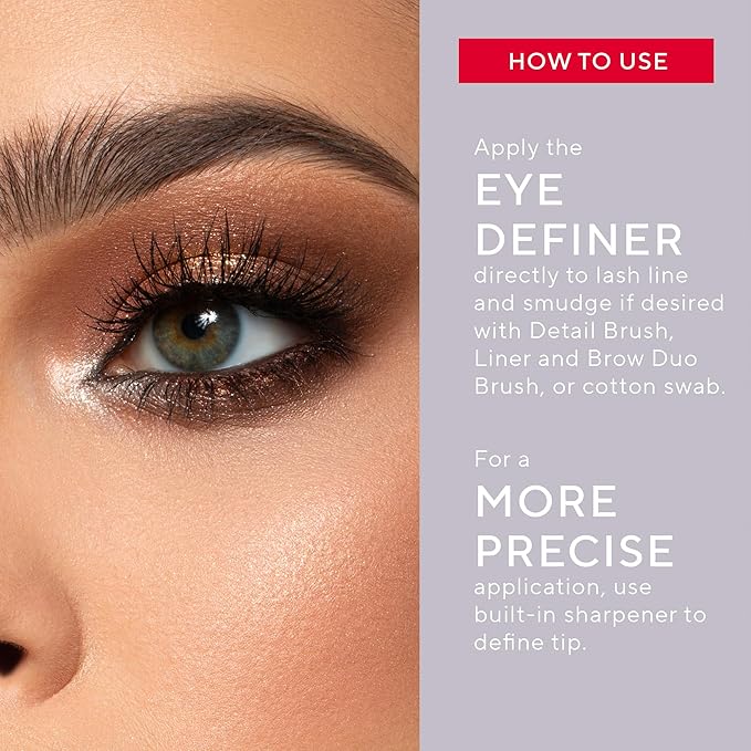 Mirabella Retractable Eye Definer Gel Eyeliner Pencil, Richly Pigmented Color Eyeliner Offers All-Day Wear for Precise and Sultry Looks with Hydrating Antioxidants Vitamin E and C, Twig