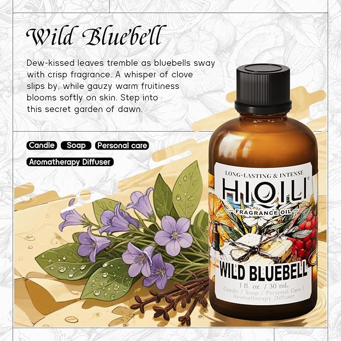 HIQILI Wild Bluebell Fragrance Oil for Diffuser,Candle,Soap&Scent Craft