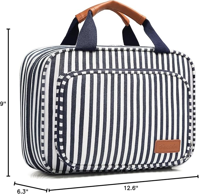 Bosidu Toiletry Bag for Women Large Capacity Hanging Travel Toiletry Organizer for Traveling Women with 4 Compartments & 1 Hanging Hook Travel Comestic Makeup Bag for Full Size Toiletries