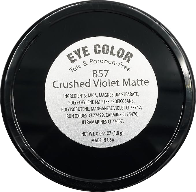 Pure Ziva Crushed Violet Matte Purple Mauve Pressed Powder Single Eyeshadow; Talc, Paraben & Cruelty Free