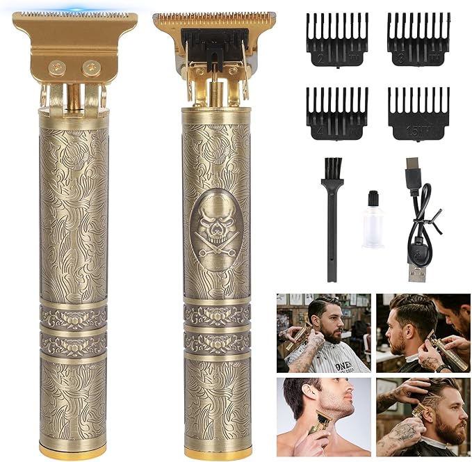 ODJSY Professional Hair Clipper for Men - Rechargeable Cordless T-Blade Trimmer with 4 Guides, USB-C Fast Charge, Metal Body for Beard, Hair & Body Grooming