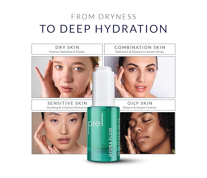 Piel Hydra Fluid – Hydrating Facial Serum with Hyaluronic Acid and Allantoin – Lightweight and Fast-Absorbing Formula – Suitable for All Skin Types