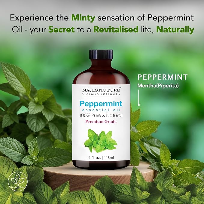 Majestic Pure Peppermint Essential Oil for Diffuser - 4 Fl Oz