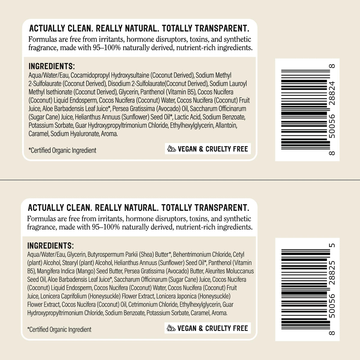 California Naturals Classic Clean Toasted Coconut Shampoo Conditioner Set, Natural, Vegan, Cruelty, Silicone, Paraben, and Sulfate Free, All Hair Types, 20 Fl Oz