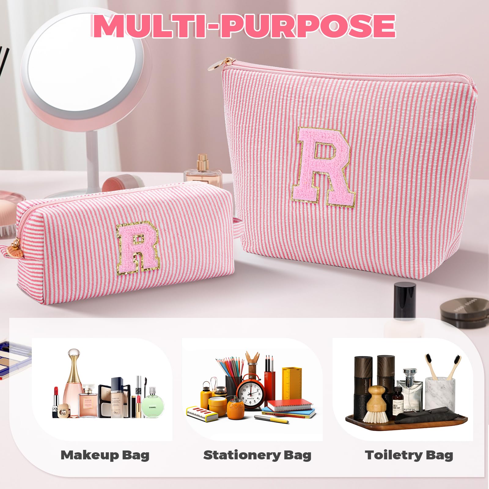 Btffitting Gifts for Teen Girls Women - Birthday Gifts for 10 11 12 13 14 15 16 17 18 Years Old Girl,Makeup Bag Cosmetic Bag,Teacher Gift Trendy Stuff Toiletry Bag - Peach,R