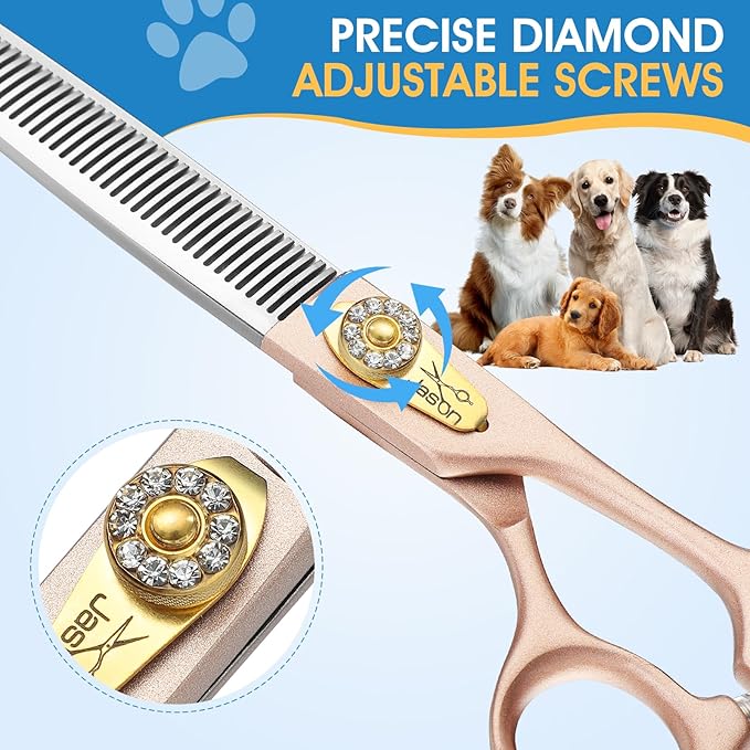 JASON Dog Grooming Thinning Scissors - 7.5" Blender Shears 54 Teeth