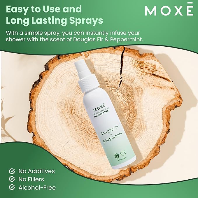MOXĒ Douglas Fir & Peppermint Shower Steamer for Respiratory Support, 4oz