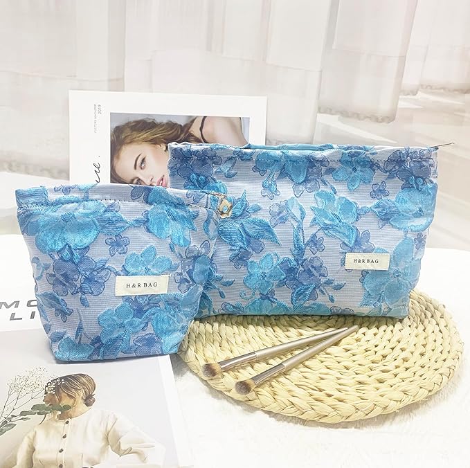 getgto 2 Pcs Makeup Bags, Large Cosmetic Bag Travel Toiletry Bag