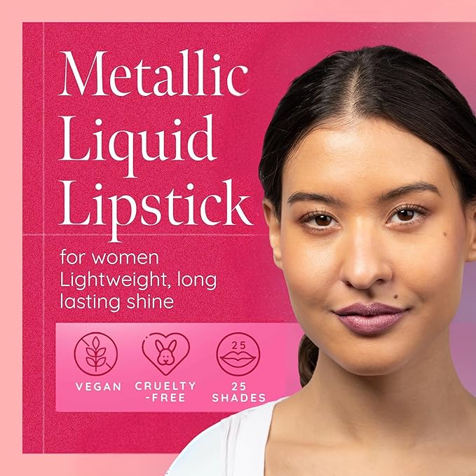 Aromi Fairy Tale Metallic Matte Liquid Lipstick, Dusty Mauve