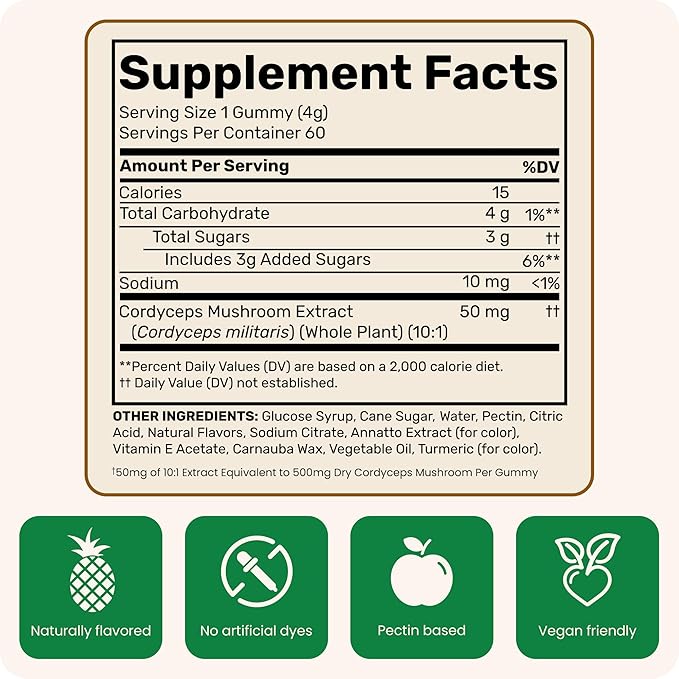 Fungies Cordyceps Mushroom Extract Gummies | 60 Count