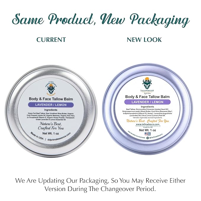 Grass-Fed Beef Tallow Balm for Face & Body - Lavender & Lemon - 1oz