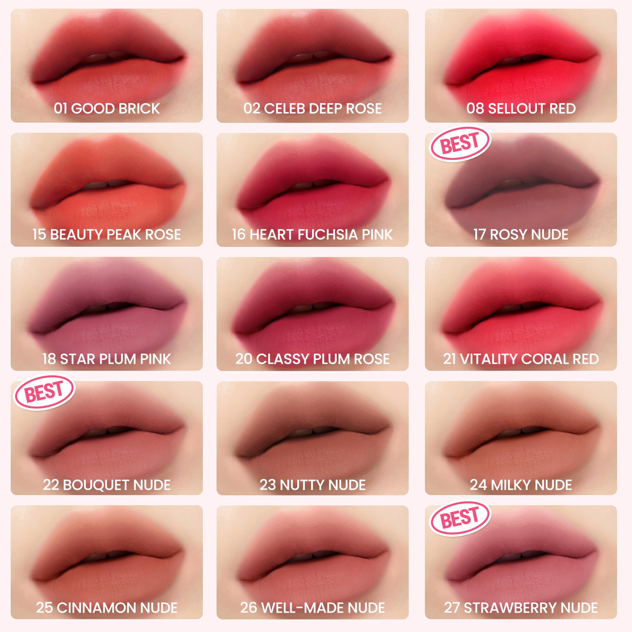 Peripera Ink The Velvet Lip Tint | Highly Pigmented, Longwear & Weightless Lip Tint | Smudge-Proof, Buildable Color for Lips & Cheeks | K-Beauty Makeup, Safe for Sensitive Lips (017 ROSY NUDE)