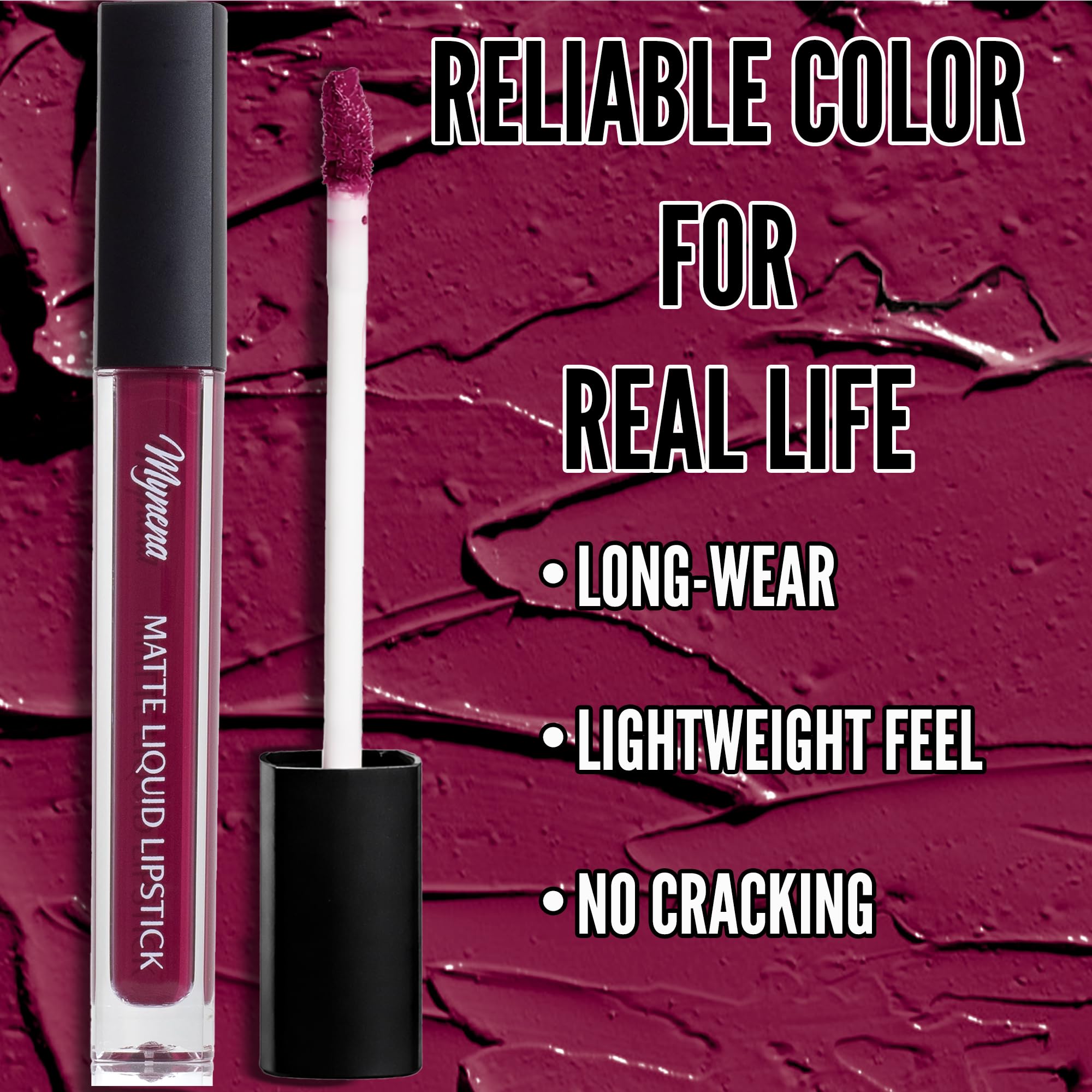Mynena Hydrating Berry Red Matte Liquid Lipstick Long Lasting - Lisy