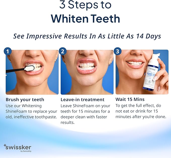 Swissker by Swissklip ShineFoam Teeth Whitening Foam – Stain Remover