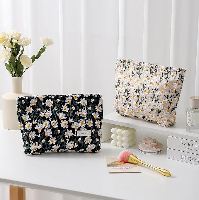 getgto 2 Pcs Makeup Bags, Large Cosmetic Bag Travel Toiletry Bag