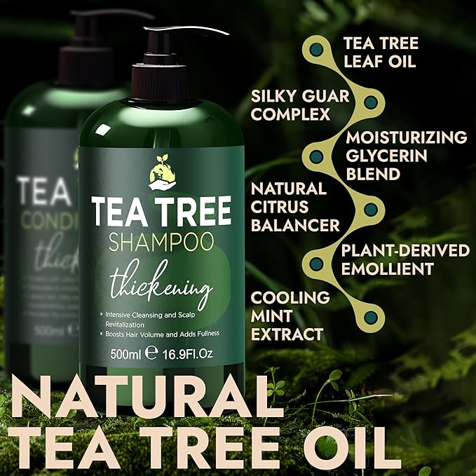 Tea Tree Shampoo & Conditioner Set, Clarifying for Hair Growth & Hair Los