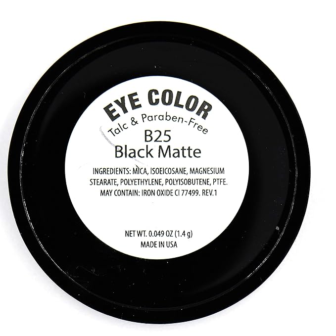 Pure Ziva Black Matte Opaque Smokey Eye Onyx Midnight Zero Jet Black Pressed Powder Single Vegan Eyeshadow; Talc, Paraben & Cruelty Free