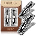 Kanprincess Rhinestone and Crystal Hair Clips 2-Pack, Sparkly Barrettes & Elegant Bling Accessories for Women & Girls(Set7)