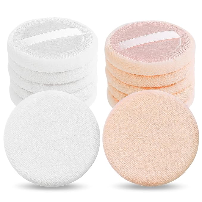 Sibba Cosmetics Makeup Sponge 12 PCS Fluffy Make Up Foundation Applicator Face Blending Setting Pads Matte Loose Powder Body Paint Wet Dry Application Brushes (white/skin color)