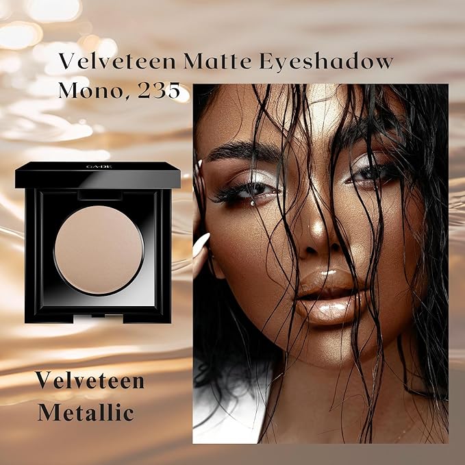Velveteen Metallic Eyeshadow Mono, 235 - Pearl Infused, Shimmer Eye Makeup - Silky-Soft, Densely Pigmented, Seamless Blend - 0.105 oz