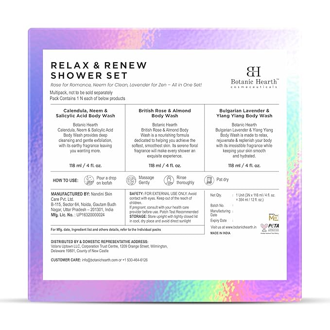 Botanic Hearth Relax & Renew Body Wash Set - 4 fl oz Each 3-Pack
