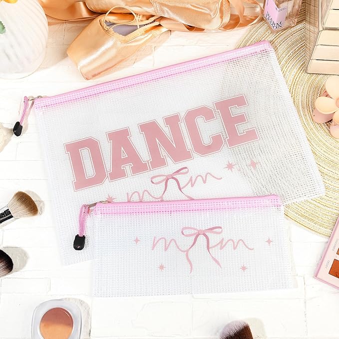 HUGNOW 2 Pcs Cheer Bag Cheer Makeup Bag Gifts Zipper Pouch Snack Makeup Case Cheerleader Accessories Bags Bulk for Cheerleading Party Supplies