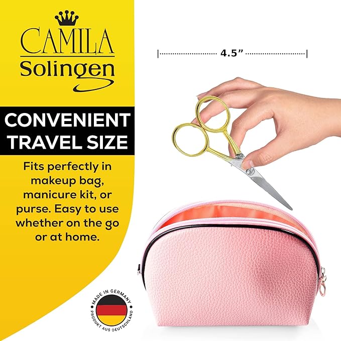 Camila Solingen CS45 Hair Scissors Professional 4.5" Very Sharp Grooming Scissors. Razor Edge Barber Hair Cutting Scissor. Steel Hair Cutting Shears for Salon. Made of in Solingen, Germany