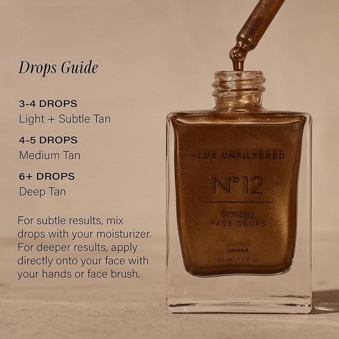 + Lux Unfiltered - N°12 Sun Struck Bronzing Face Tanning Drops - Bronze