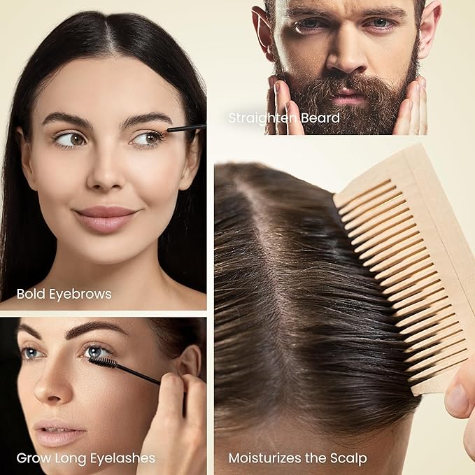 BodyJ4You Castor Oil for Eyelashes and Eyebrows - Hair Growth Oil Eyelash Brush Brow Serum Lash Oil - 100% Pure Castor Oil Organic Cold Pressed Unrefined Glass Bottle Hexane Free 4 Fl Oz