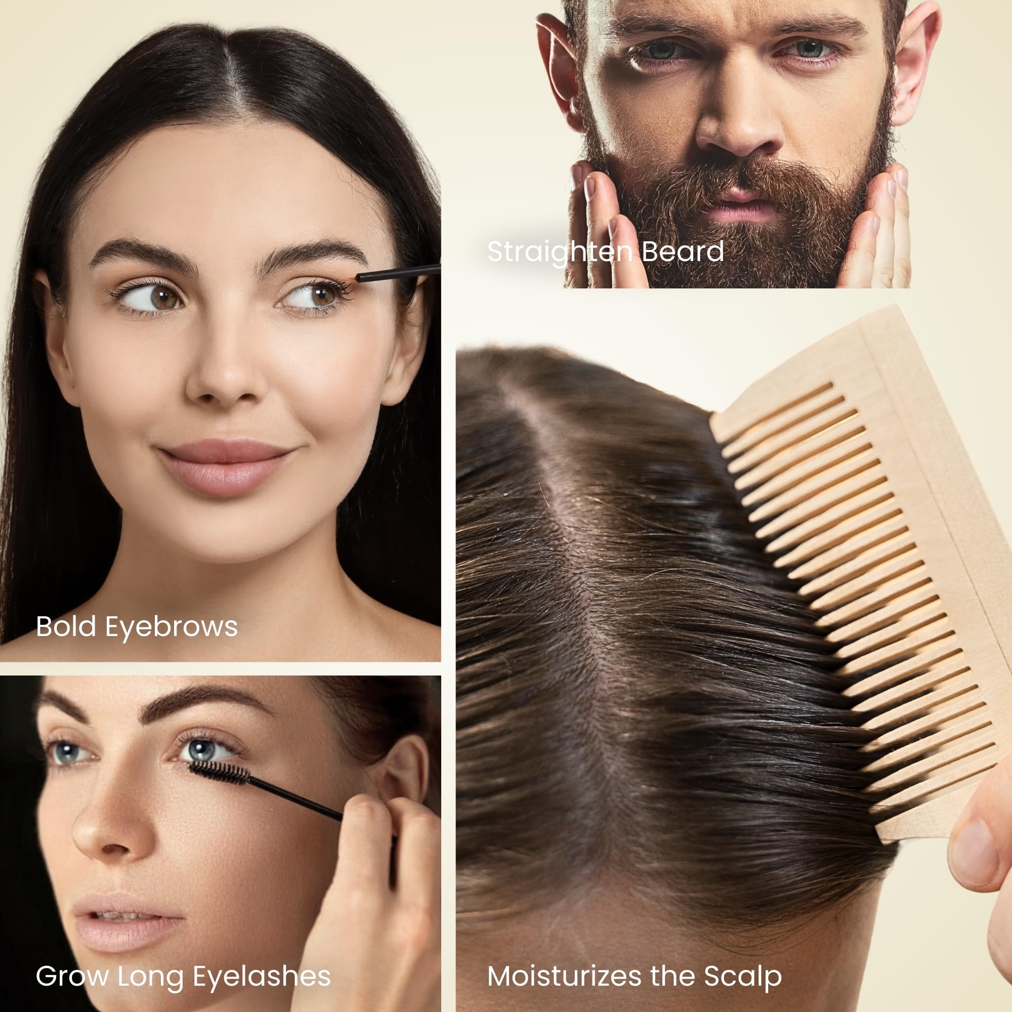 BodyJ4You Castor Oil for Eyelashes and Eyebrows - Hair Growth Oil Eyelash Brush Brow Serum Lash Oil - 100% Pure Castor Oil Organic Cold Pressed Unrefined Glass Bottle Hexane Free 4 Fl Oz