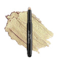 Color Mirror Cream Waterproof Hypoallergenic Eyeshadow Stick, long wear Metallic Glitter Matte Eye Shadow Pencil With Makeup Brush, Eye Brightener, 53 Gold Metallic