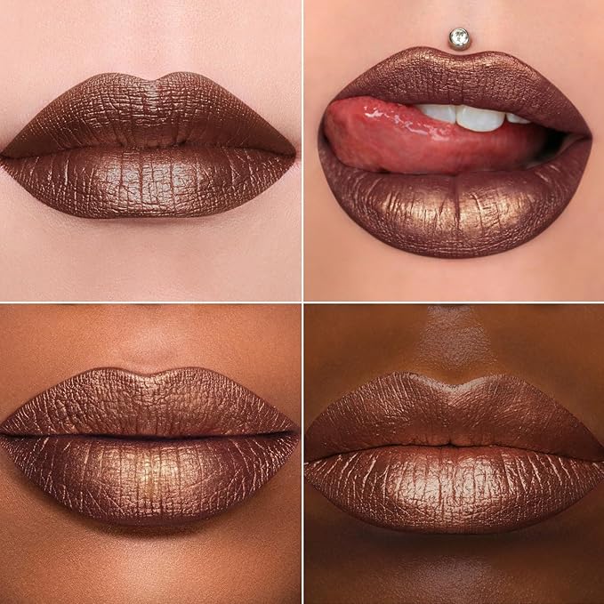 MAKI YIKA Brown Lipstick for Women Bronze Metallic Lipsticks Long Lasting