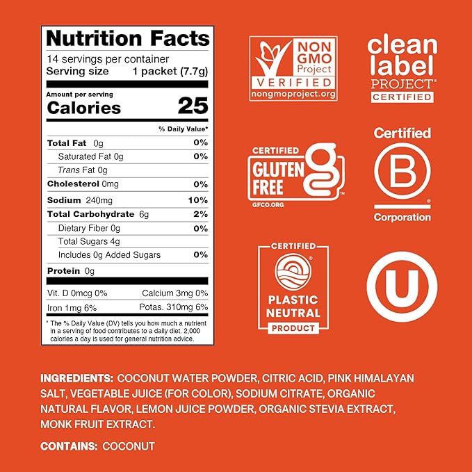 Cure Hydration - Electrolyte Drink Powder Blood Orange 14 Packets