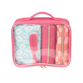 Conair 5 Piece Toiletry and Cosmetic Bag Set Under $30, Includes 4 Makeup Bags and 1 Travel Comb in Pink and Daisy Prints