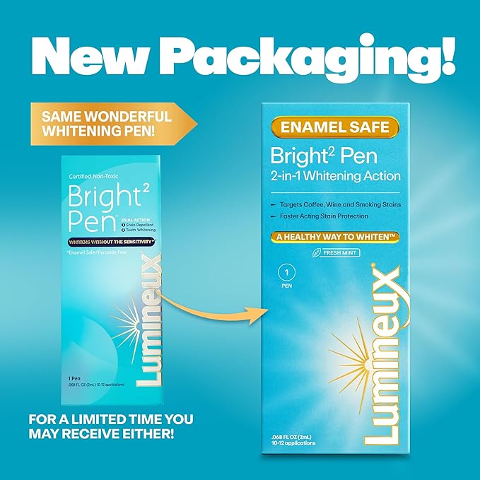 Lumineux 2-in-1 Teeth Whitening Pen, Removes Coffee & Tea Stains