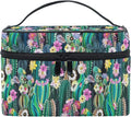 MNSRUU Makeup Bag, Watercolor Cactus Travel Makeup Organizer Bag Cosmetic Cases Toiletry Bags for Girl Women Ladies