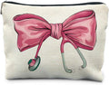 RYYCDOI Pink Coquette Bow Stethoscope Nurse Makeup Bag, Nurse Gifts for Women Cosmetic Bags, Nurse Week Gifts Makeup Pouch, Nurse Appreciation Gifts Zipper Pouch