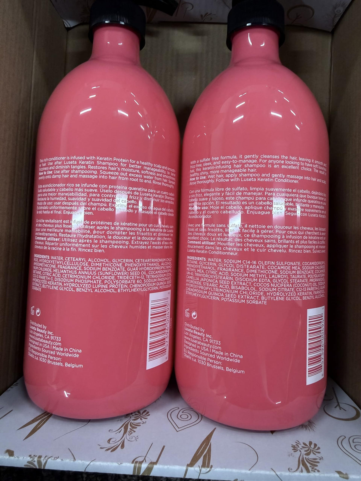 Luseta Keratin Shampoo and Conditioner Set for Color Treated Hair 33.8oz*2
