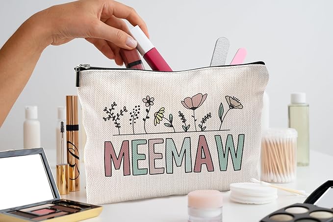 QGFM Meemaw Makeup Bag - Grandma Birthday Gift