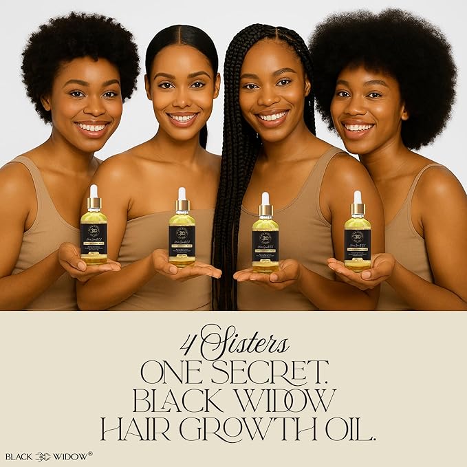 Black Widow Rosemary Mint Scalp & Hair Oil, 2 Oz, with Castor, Jojoba, Peppermint & Vitamin E, for Dry Scalp, Split Ends & Stronger-Looking Hair, All Hair Types