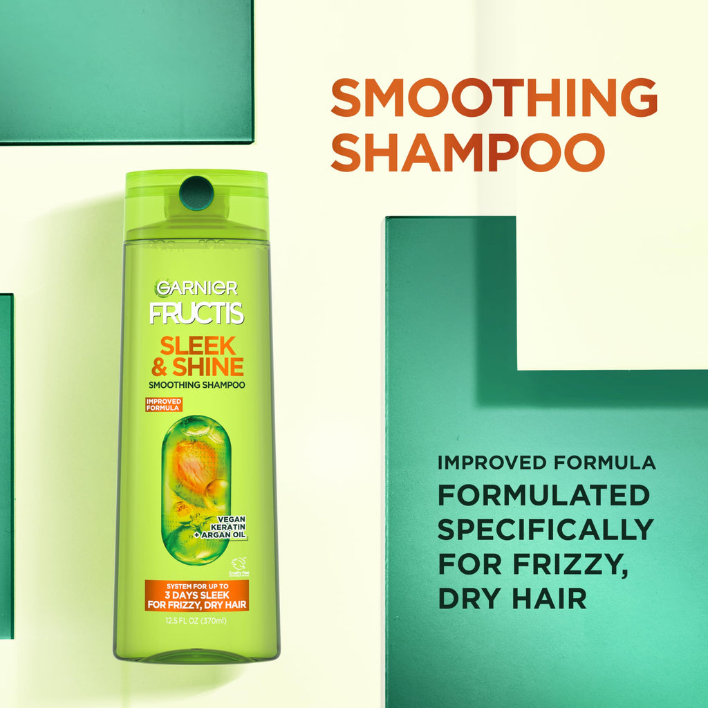 Garnier Fructis Sleek & Shine Shampoo, Conditioner + Leave-In Conditioner