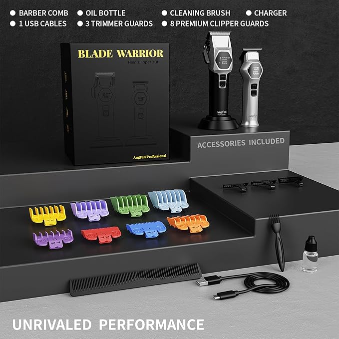 ANGFAN Hair Clippers for Men 8000RPM Brushless Motor 440C Steel Blades