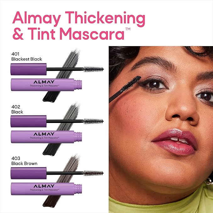 Almay Thickening & Tint Mascara, 401 Blackest Black, 1 Count